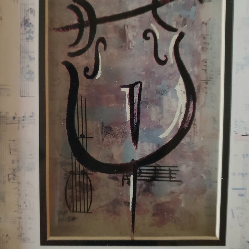Framwd 3D Musical Instruments Framed Print Set Of 3 Wall Art Signed Ruth Bush gallery
