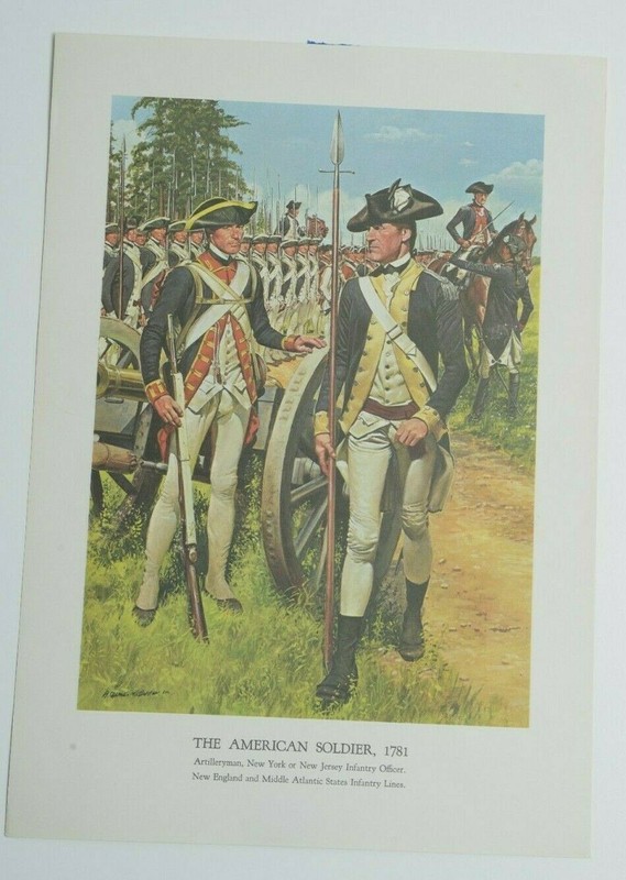 McBarron Military War Print The American Soldier New York or New Jersey Officer