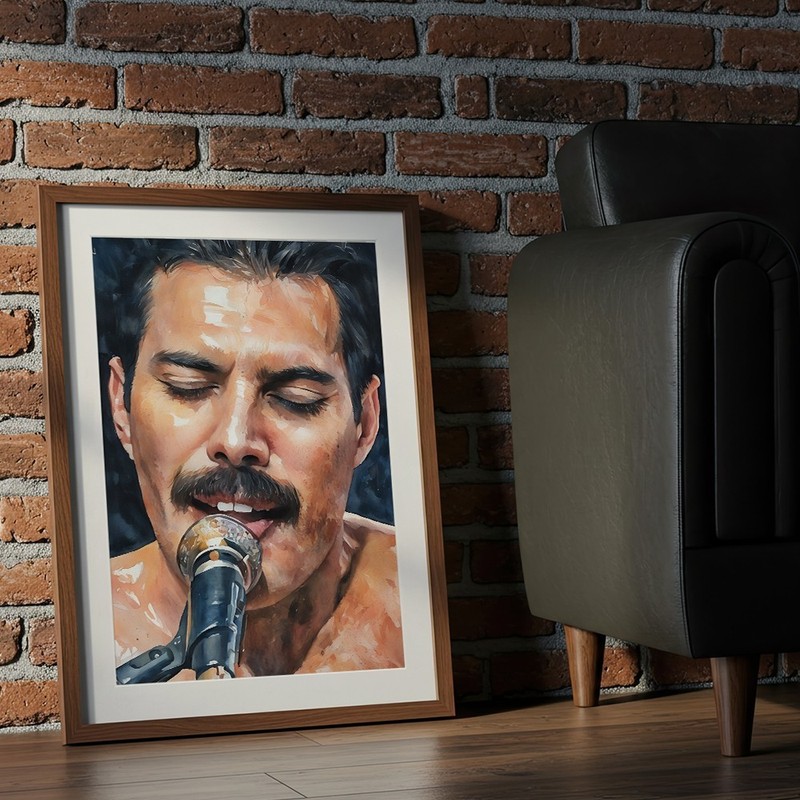 Freddie Mercury Music Icon A3 Artwork Print 70s 80s Rock Queen Poster Wall Art gallery