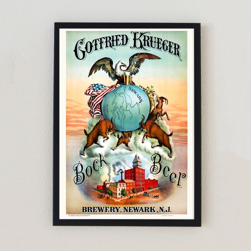 1886 Gotfried Kruger Brewery Advertising Poster 7×5 Retro Vintage Wall Art Print