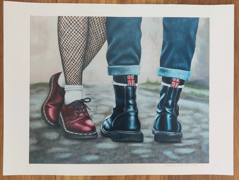 Skinhead Dr Martens- Quality 16 X 12″ Digital Art Prints Signed Limited Ed UK