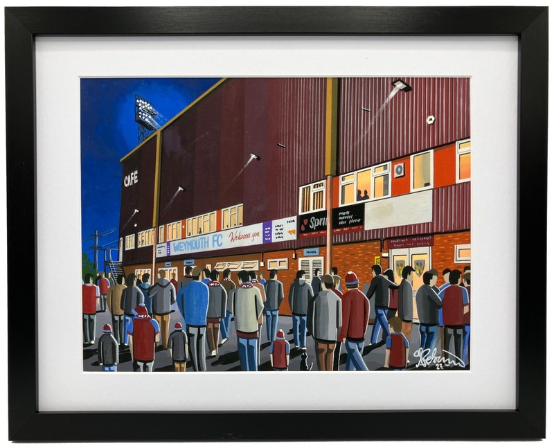 Weymouth, Bob Lucas Stadium. Football Club FC Wall Art Print. 14″ x 11″ Frame
