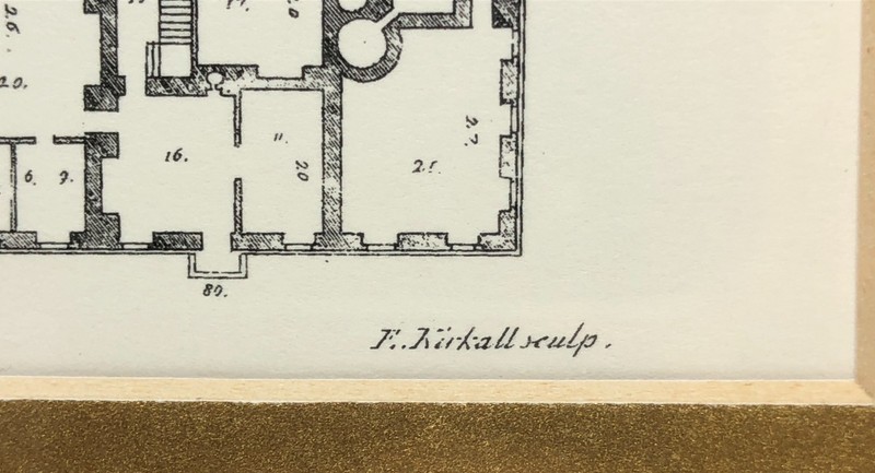 Set of Two Antique Architecture Prints of Various Building Plans and Facades gallery