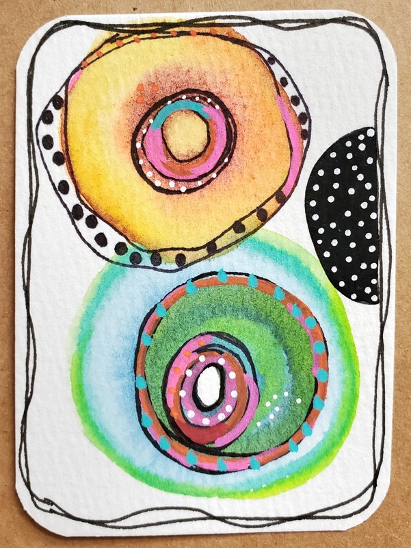 Original ACEO ATC Mixed Media Abstract Art Card#29 OOAK Signed 2.5″ x 3.5″
