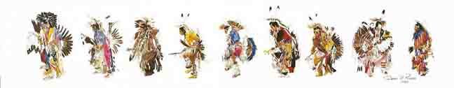 DECORATE THE LODGE offset photolithograph by Oglala Lakota artist Donald Ruleaux