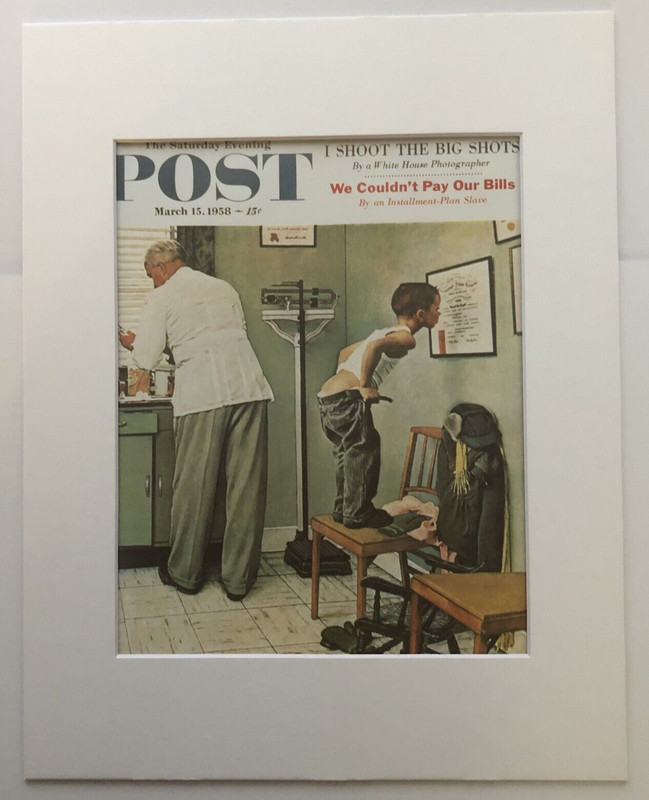 Norman Rockwell «The Physical» 11 x 14 Matted Art Print-Post Cover 1958