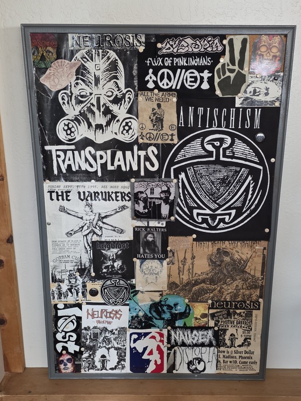 Punk collage board – Transplants, Antischism, Varukers, Neurosis, dystopia, ect