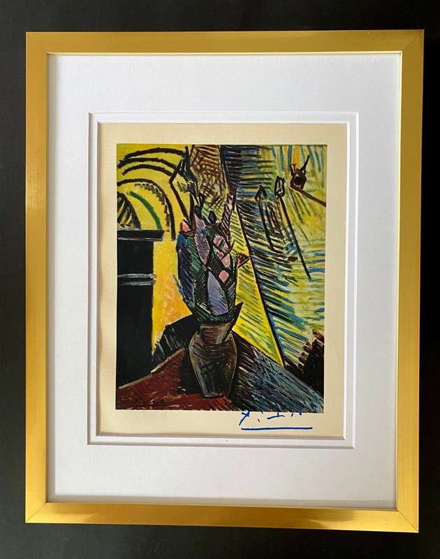 PABLO PICASSO 1948 RARE SIGNED VINTAGE PRINT FRAMED CLASSIC ART DECOR
