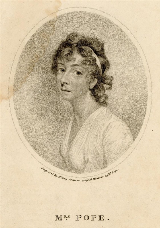 Mrs. Pope Woman Portrait Portrait Classicism Dotted Engraving 1798