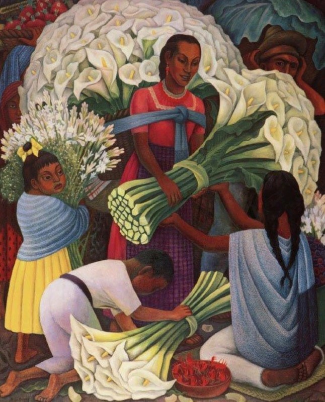 The Flower Vendor by Diego Rivera wall Art Home Decor