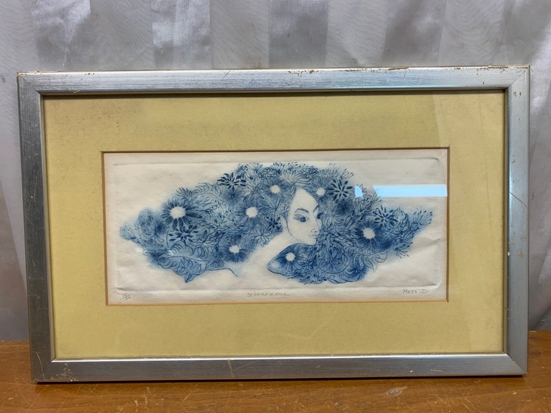 Vintage Joan Matta Deckard Etching on Paper Erie, PA «Scherezade» 15/20 Signed