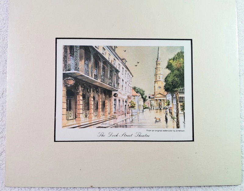 Lot of 5 Emerson Prints Dock Street Theatre Number 2 Meeting St Looking North gallery