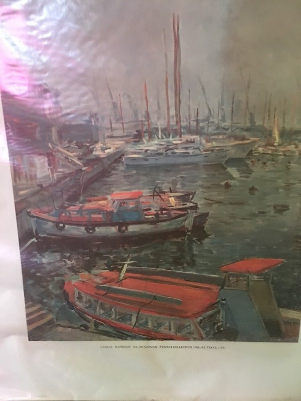 Lithograph Print Harbor By Casals Artwork Vintage 18 X 20 Inch gallery