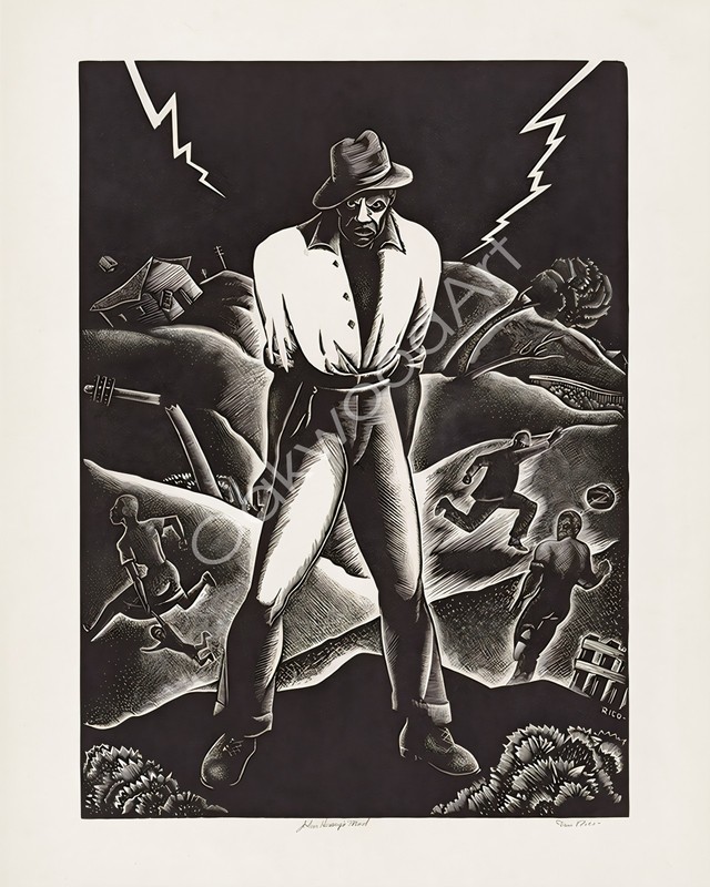 JOHN HENRY’S MAD, African American Man, Vintage Art Engraving Reprint