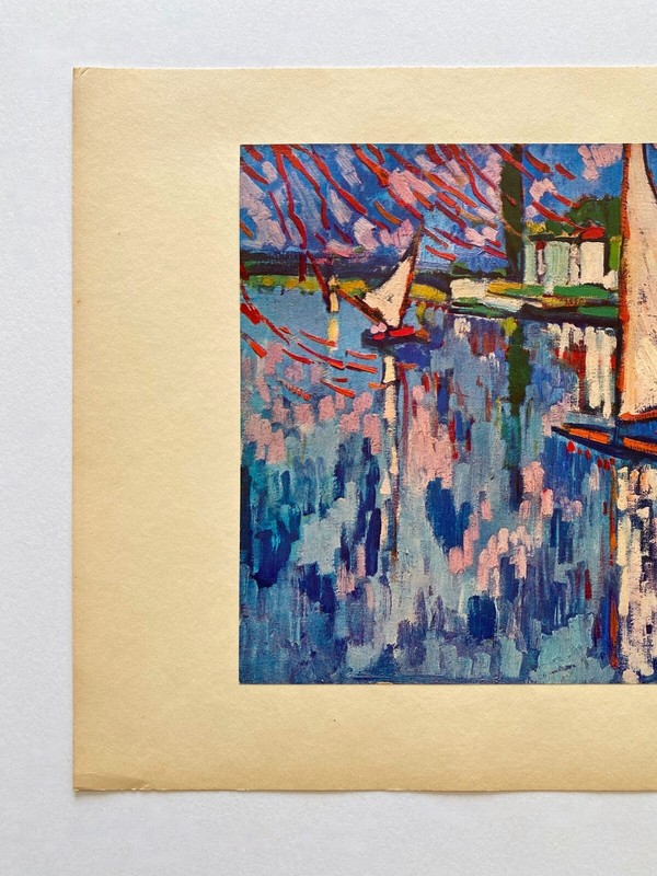 MAURICE DE VLAMINCK RARE 1949 FAUVISM FINE ART LITHOGRAPH PRINT LES BARQUES 1905 gallery