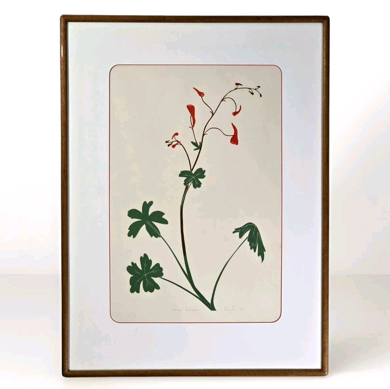 Henry Evans «Red Larkspur» Signed Limited Edition 138/220, California Wildflower