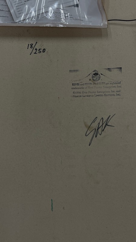 Steve Kaufman - Elvis I (Black), Signed Numbered and Stamped Silkscreen Canvas gallery