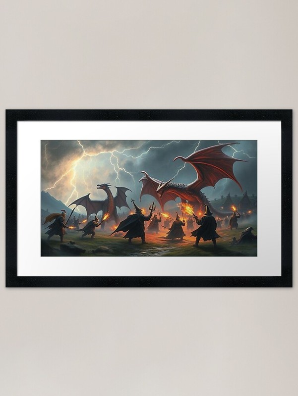 dragons Framed Art Print Framed Wall Art Poster Canvas Print Picture