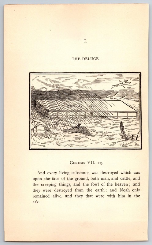 1878 Old Testament, Vtg Print, Genesis VII 23 – The Deluge
