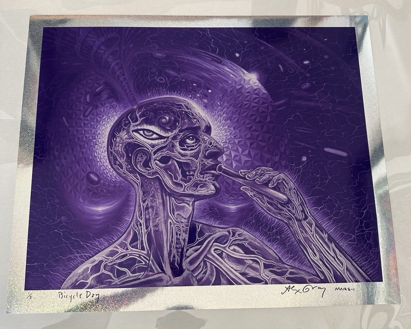 RARE 2016 LSD Bicycle Day 1/5 Alex Grey Mars-1 Holographic Sparkle Foil Screen