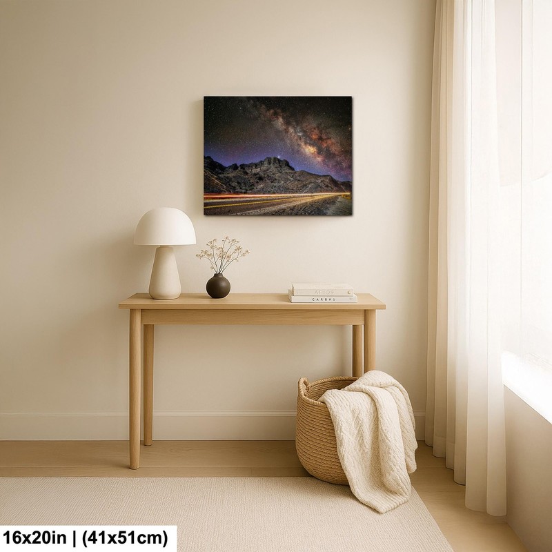 Milky Way Wall Art Mountain Landscape Night Sky Photo Canvas Print gallery