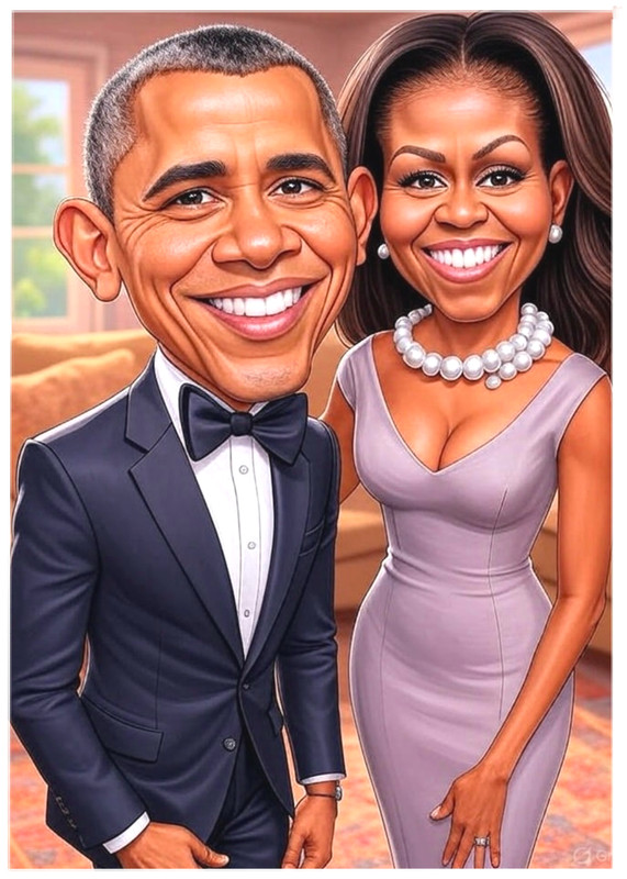 BARACK & MICHELLE OBAMA * Fun Novelty * POLITICS * Art Card * ATC ACEO
