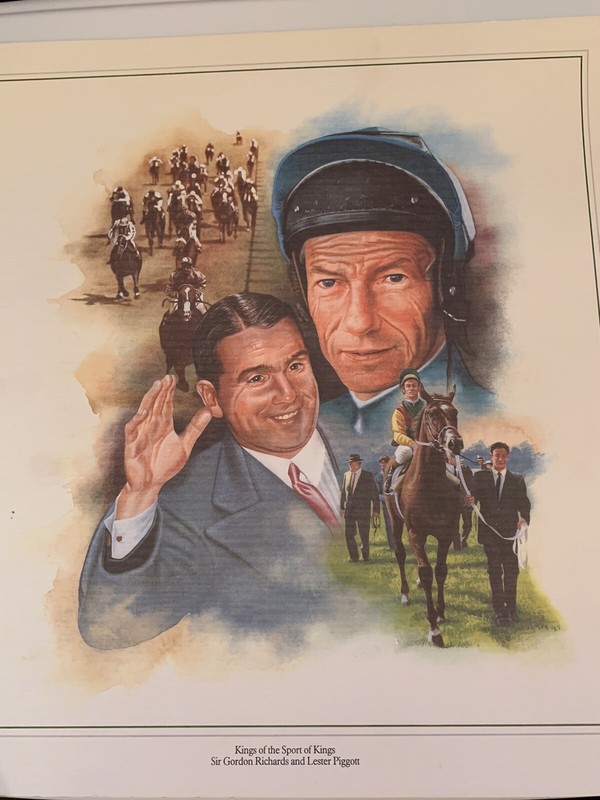 Kings Of The Sport Of Kings Gordon Richards and Lester Piggott Print 14” X 14.5” gallery