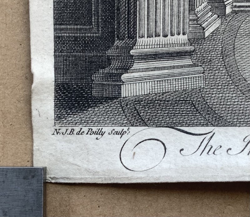 Pantheon Rome Inside Engraving Etching N.J.B. de Poilly gallery