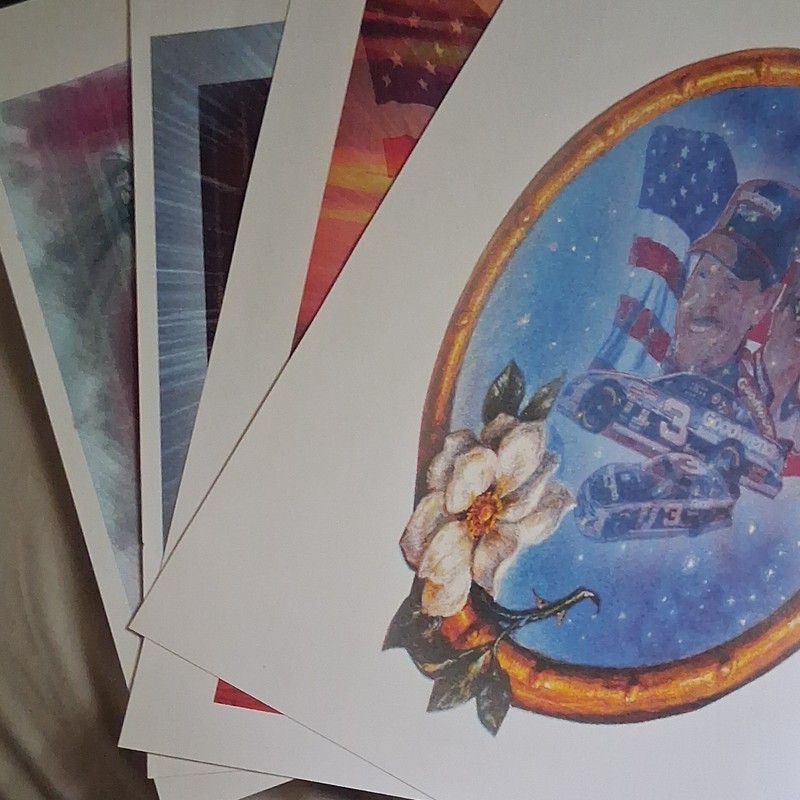 The Intimidator NASCAR Paper Print Unframed Portrait Race Car Lot of 4