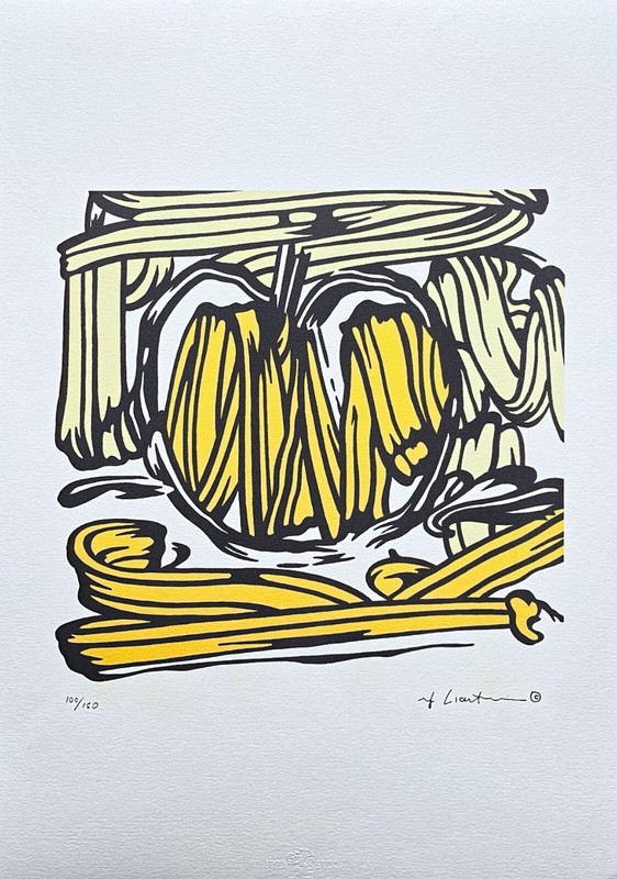 ROY LICHTENSTEIN – Yellow Apple – signed, numbered edition 100/150, 35×50 cm