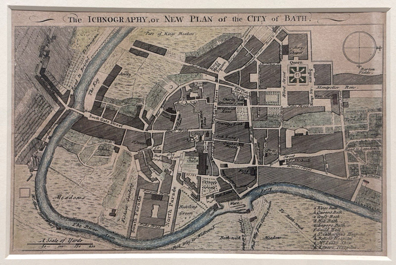 Antique Print c. 1760, New Plan of the City of Bath, Rare Historic England Gifts gallery