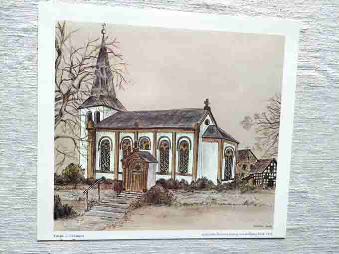 Art Sheet Church in Snakes Wolfgang Bock Pen Drawing Print 26.5 x 30 cm
