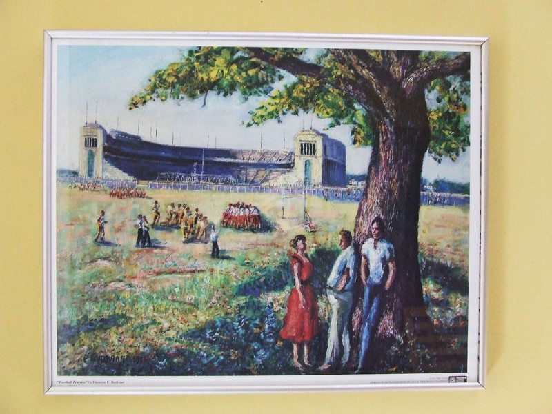 «FOOTBALL PRACTICE» Circa 1956 OHIO STATE / by Emerson C. Burkhart Signed Print