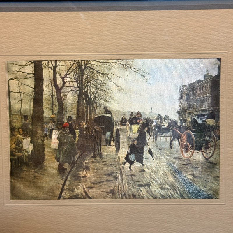 "Along Piccadilly" by Giuseppe De Nittis Framed Silk Print Italian Impressionist gallery