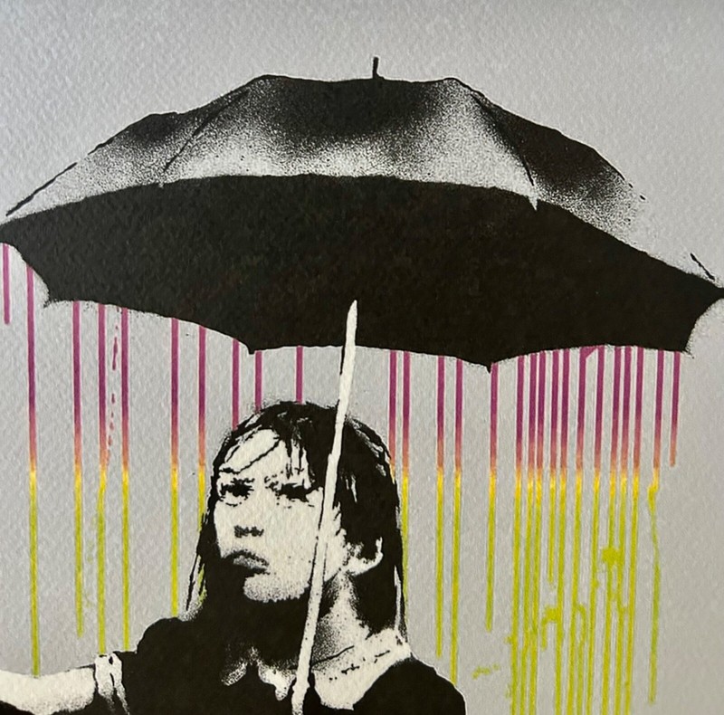 Banksy "Nola, Umbrella Girl" Off Set Lithograph 134/150 gallery