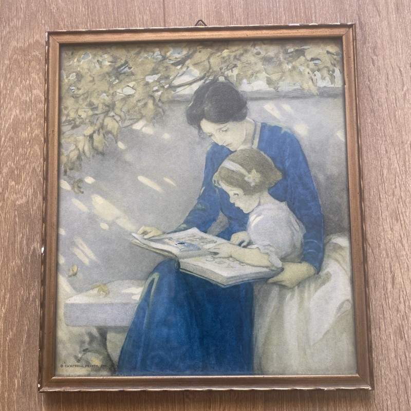 Jessie Willcox Smith Print The First Lesson 1921 Good Housekeeping. 21x24cm