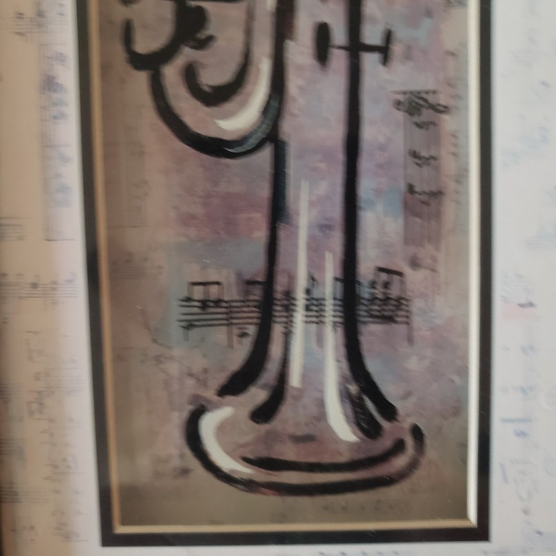 Framwd 3D Musical Instruments Framed Print Set Of 3 Wall Art Signed Ruth Bush gallery