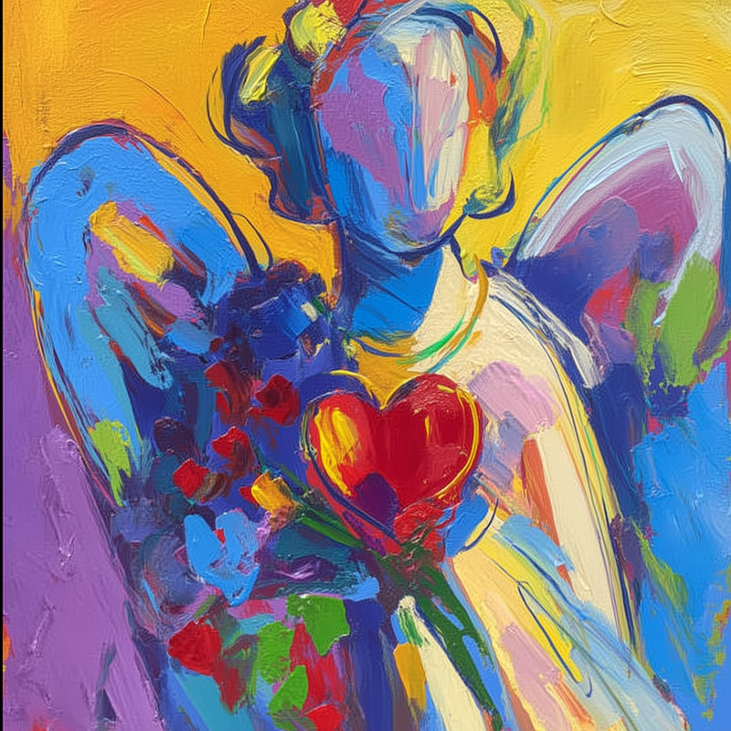Angel with Heart 24×24 Giclée Art Print Ltd 1/25 Signed COA Rombley V49