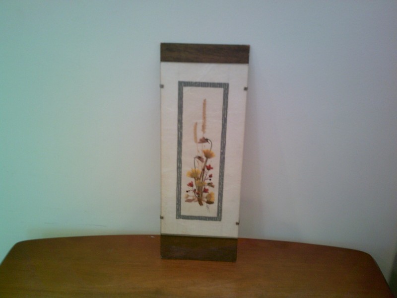 Dried Flower Matted Picture MADE IN SWITERLAND Signed By AR 13 X 5" #12/26