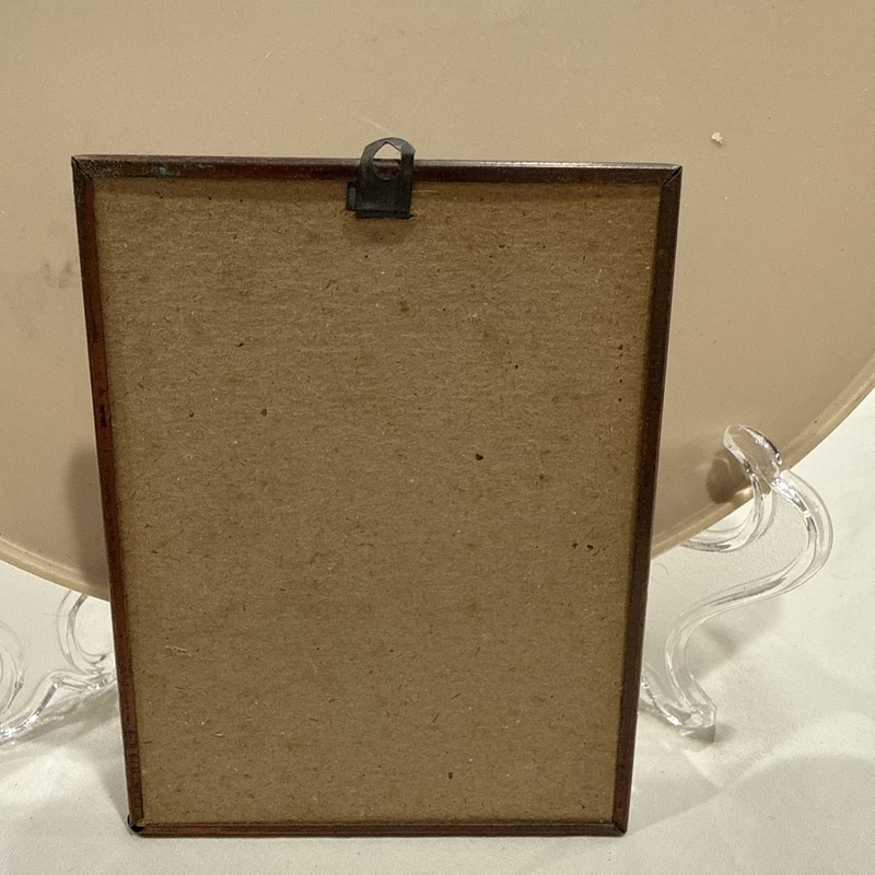 1930’s Silhouette Convex Reverse Painting Woman & Maid Dressing 4.5" x 3.5" gallery