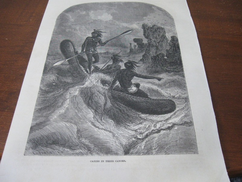 1884 Art Print ENGRAVING – CARIBS KALINAGO Lesser Antilles Islands CARIBBEAN