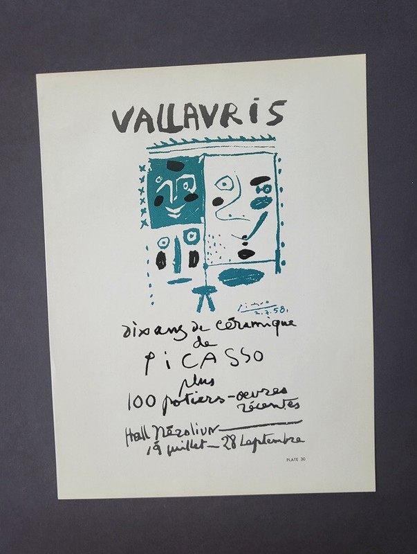 Pablo Picasso, Vallavris 1958 Vintage Poster Litho 1964 Platesigned
