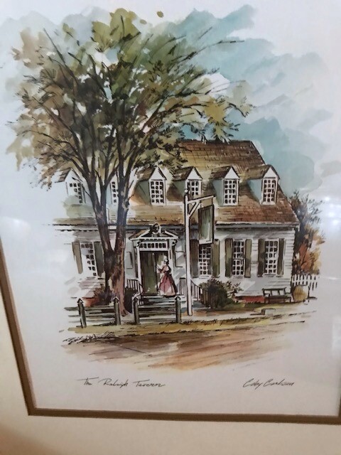 2 Coby Carlson Prints "Bruton Parish Church" & "Raleigh Tavern" Williamsburg, VA gallery