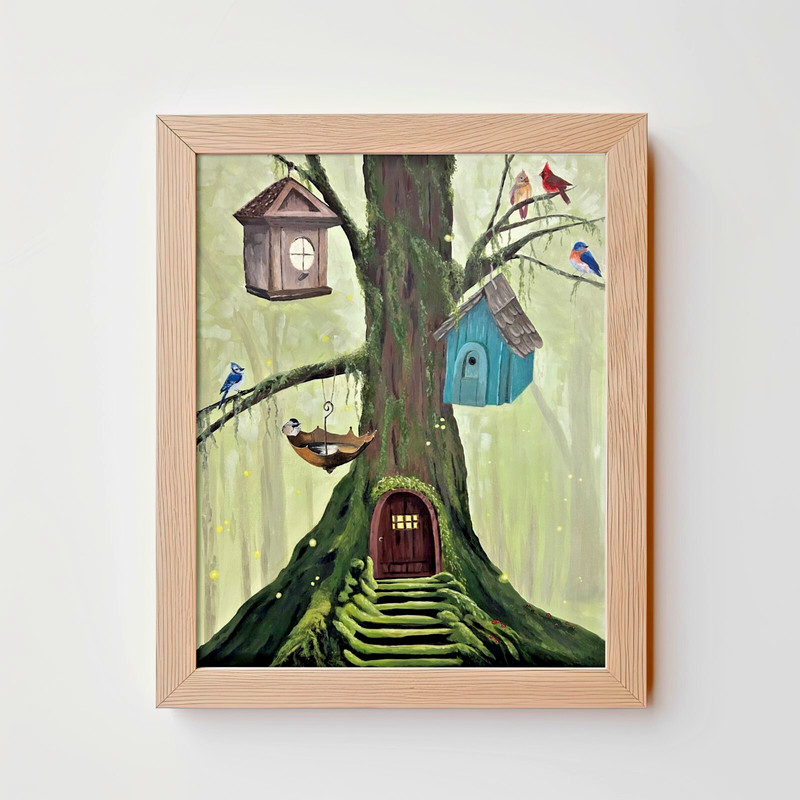 Original Art Print – Fantasy Tree & Bird Artwork & Wall Art