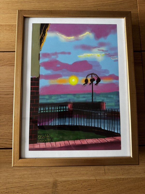 David Hockney No 1072 Untitled Small Print Framed Gold gallery