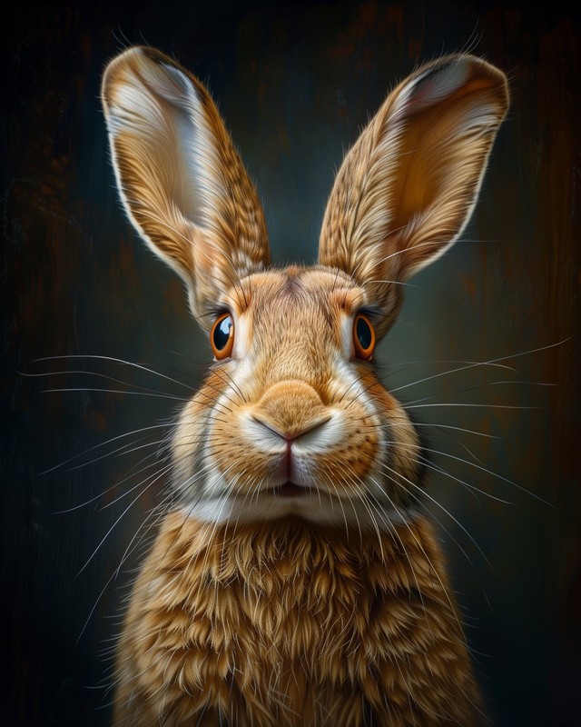 8×10 Art Print Blue Painting Rabbit – 31396706