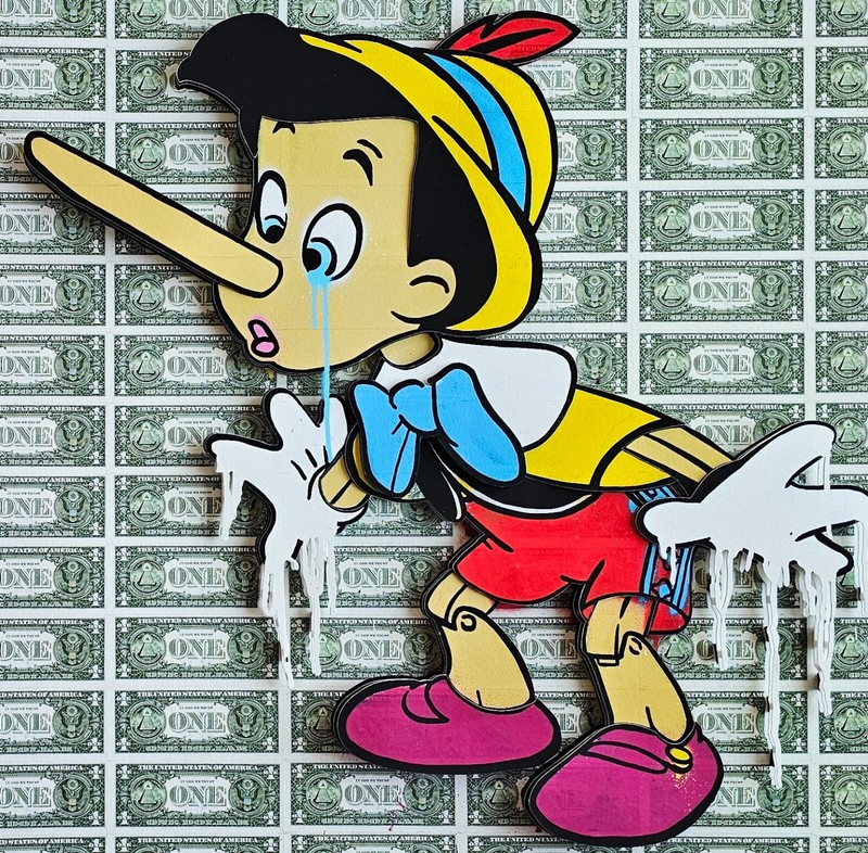 Ben Allen Pinocchio 3D Hand signed Urban Pop Art UK 3-D Graffiti Artist 2/24 gallery
