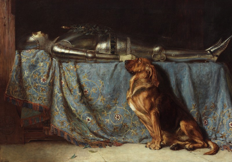 Briton Riviere – Requiescat (1888) Loyal Dog – 17″ x 22″ Fine Art Print