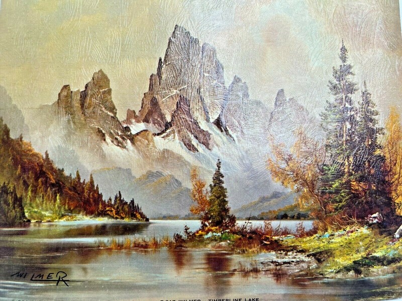 Wilmer Timberline Lake Lithograph P-217 DAC NY Mountain Lake Landscape Rustic gallery