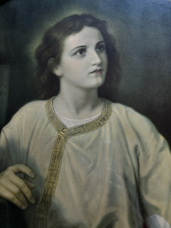 Young Christ Litho In Coral Wood Gesso Frame 22 By 18 gallery